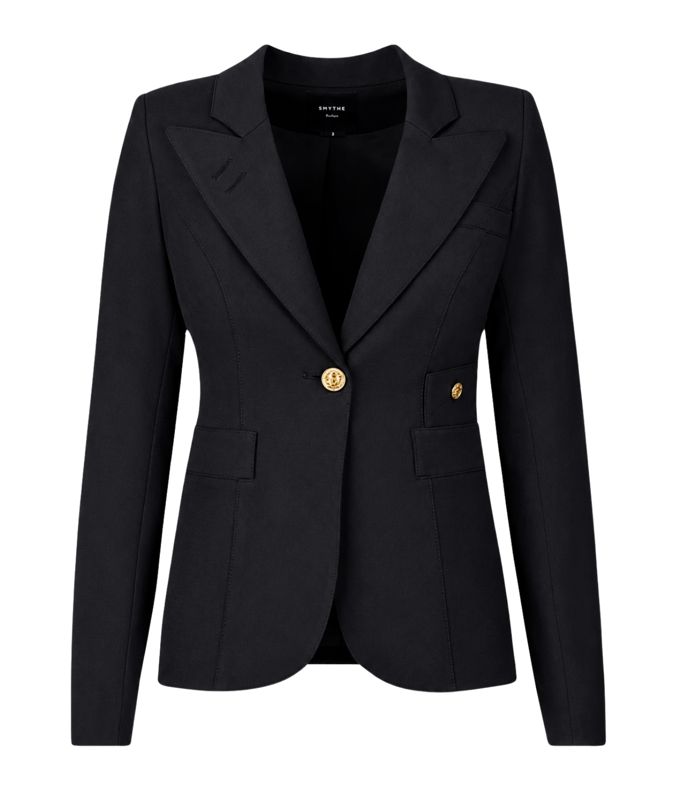 Full Back Duchess Blazer in Deep Black