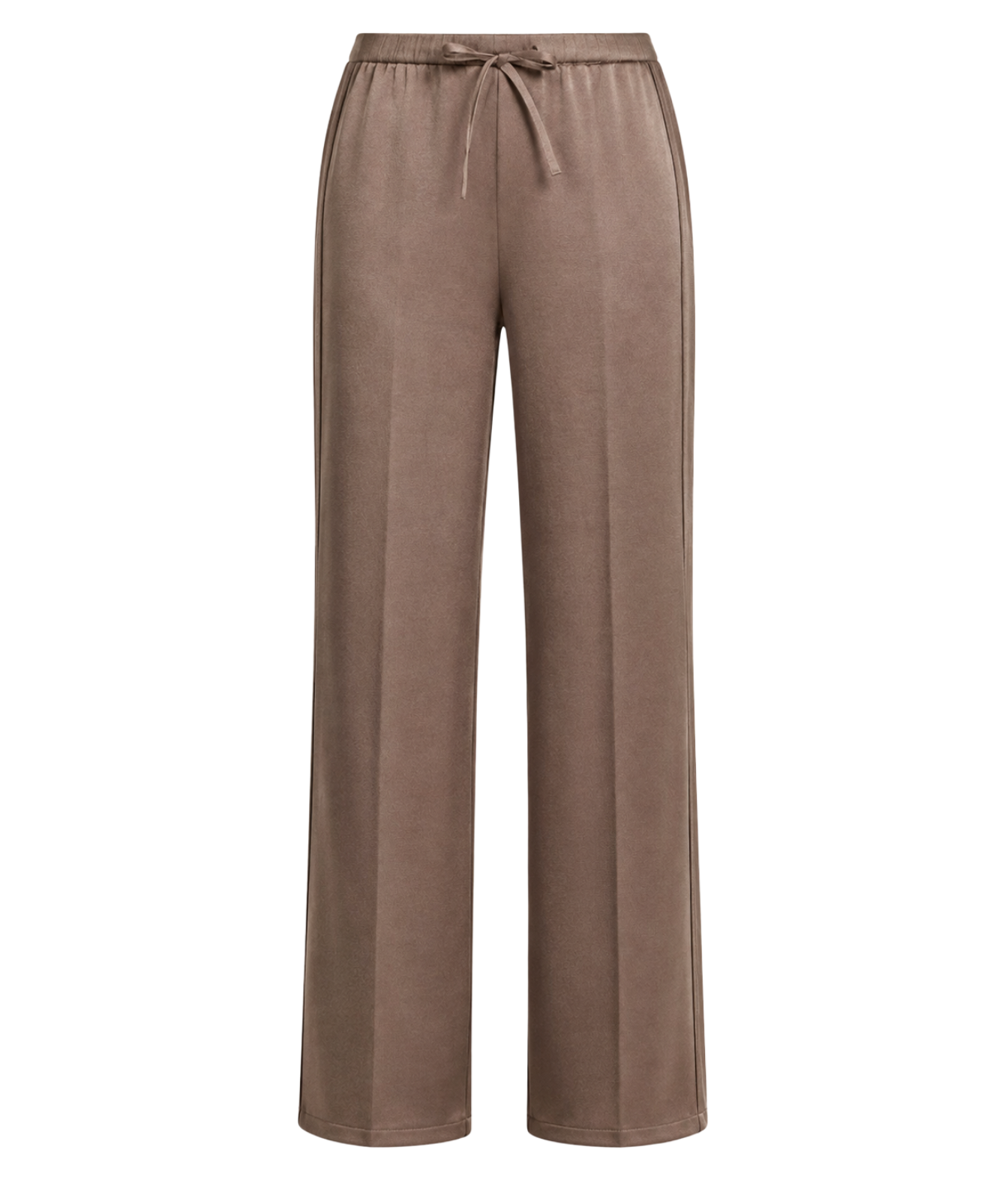 Mid Waist Shine Crepe Pull On Pant in Taupe Haze