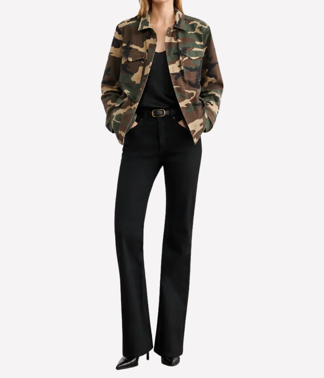 Sacha Jacket In Khaki Overdyed Camo