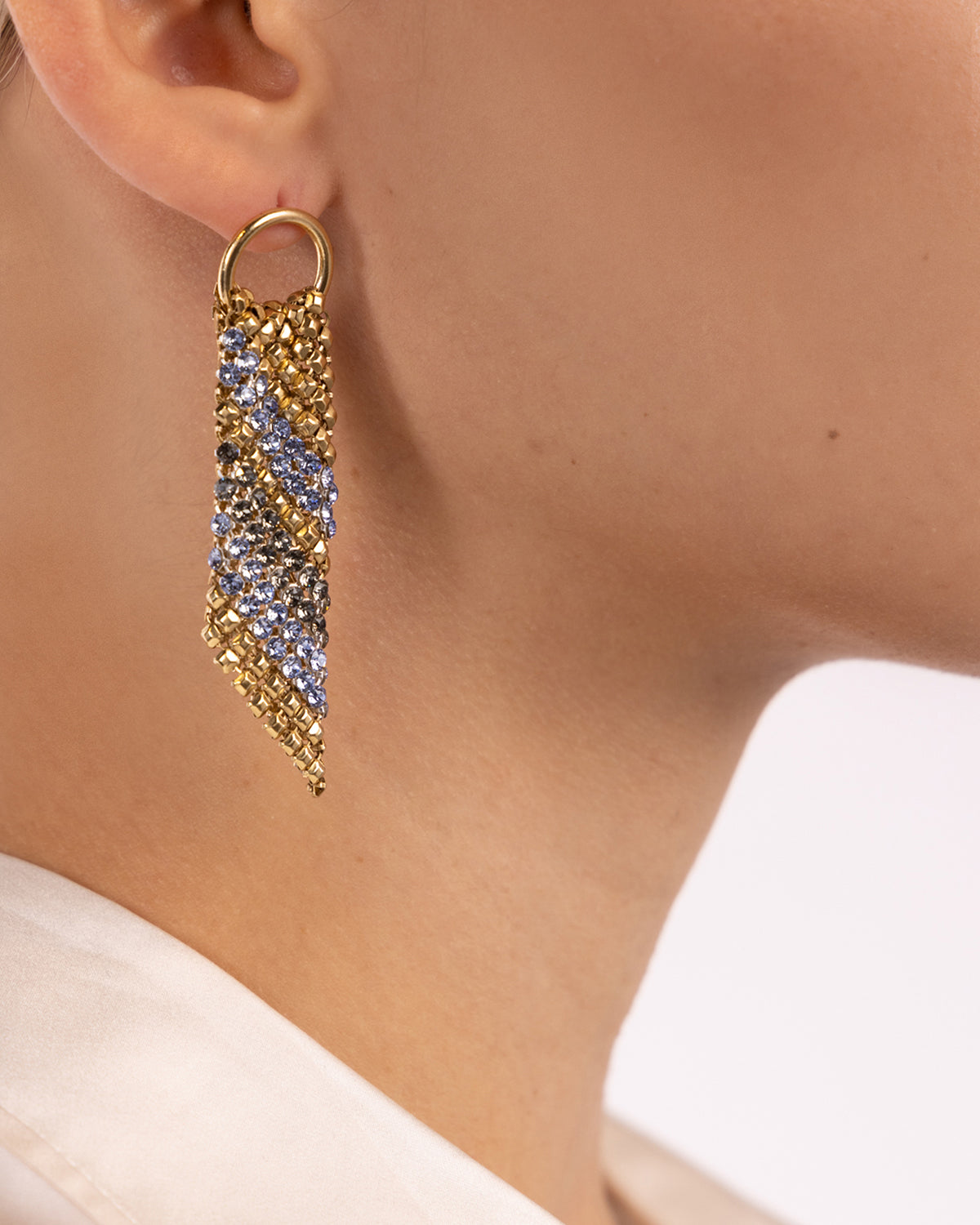 Sasha Earrings in Gold and Blue