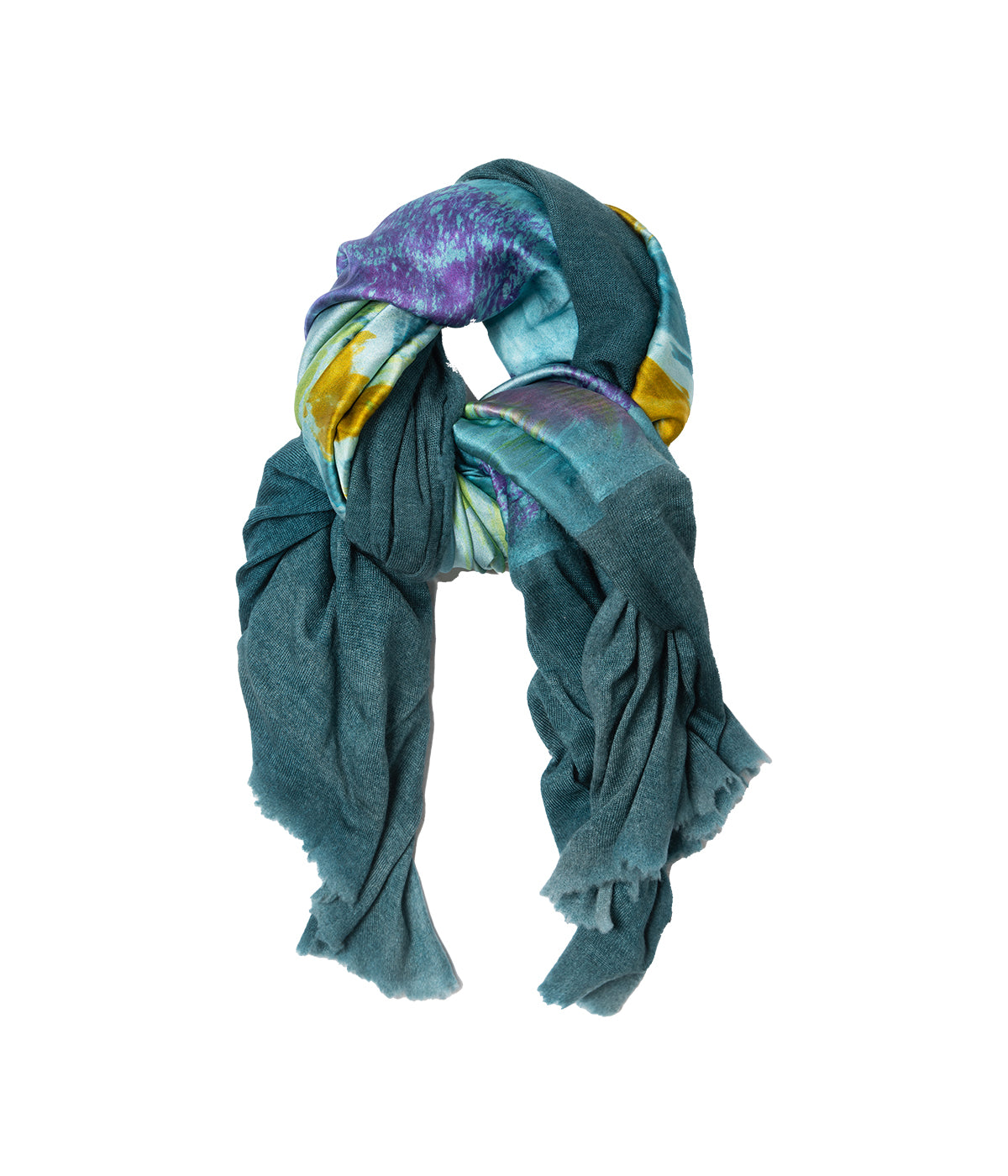 Flowers Lake Silk Foulard Scrd in Forest