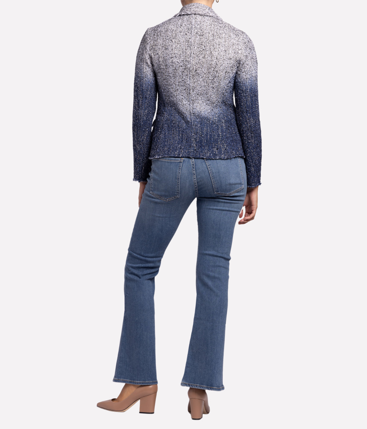 *FINAL SALE* Metallic Mat Stitch Rever Jacket in Denim