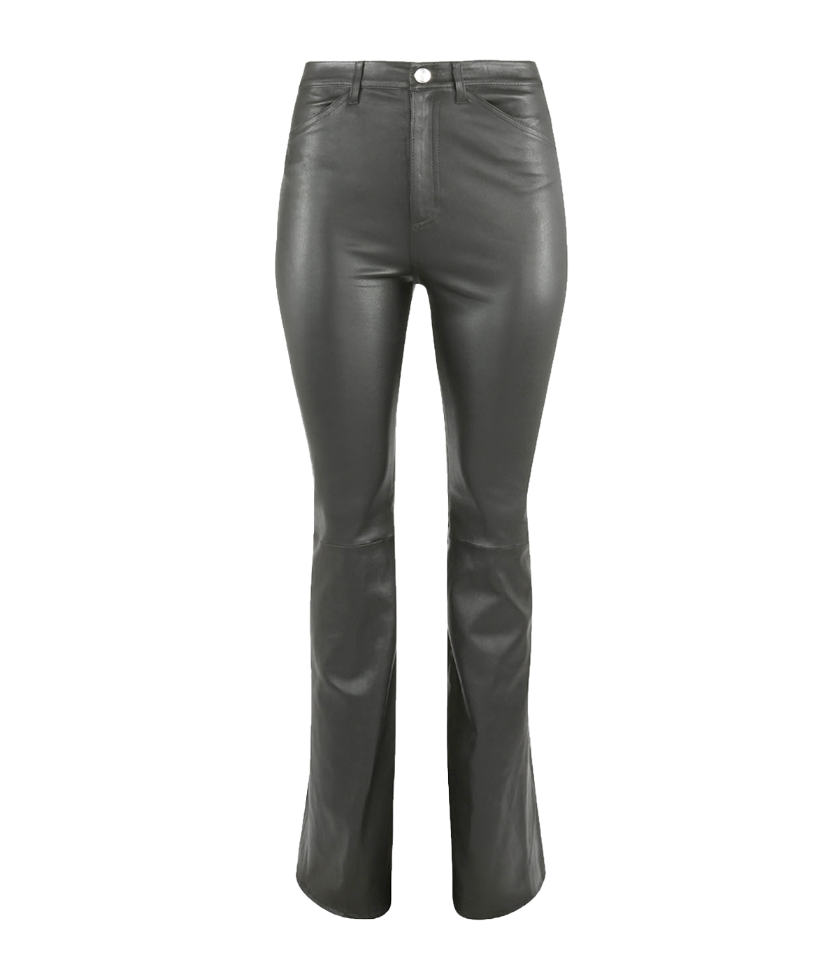 *FINAL SALE* 5 Pocket Micro Flare Leather Pant in Black