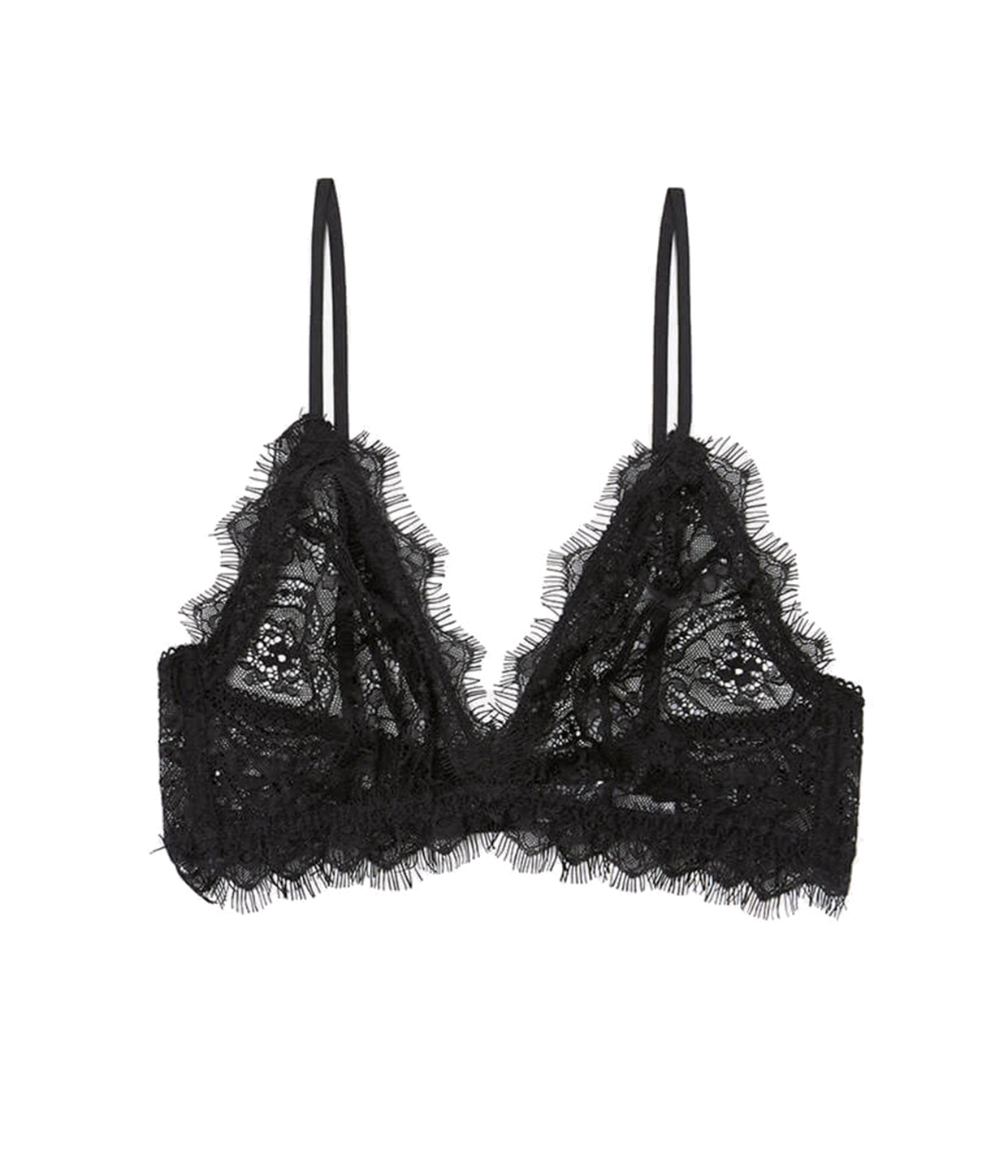Lace Bra with Trim in Black