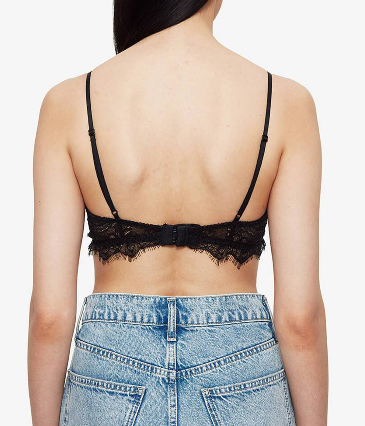 Lace Bra with Trim in Black