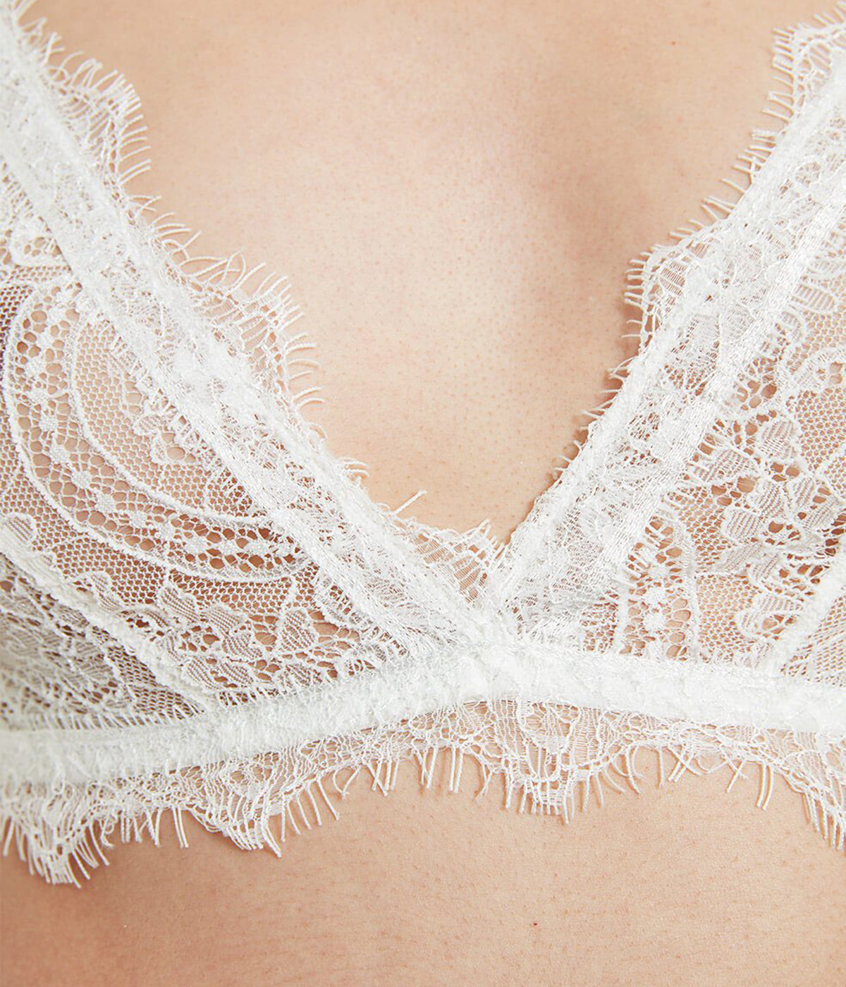 Lace Bra with Trim in Ivory