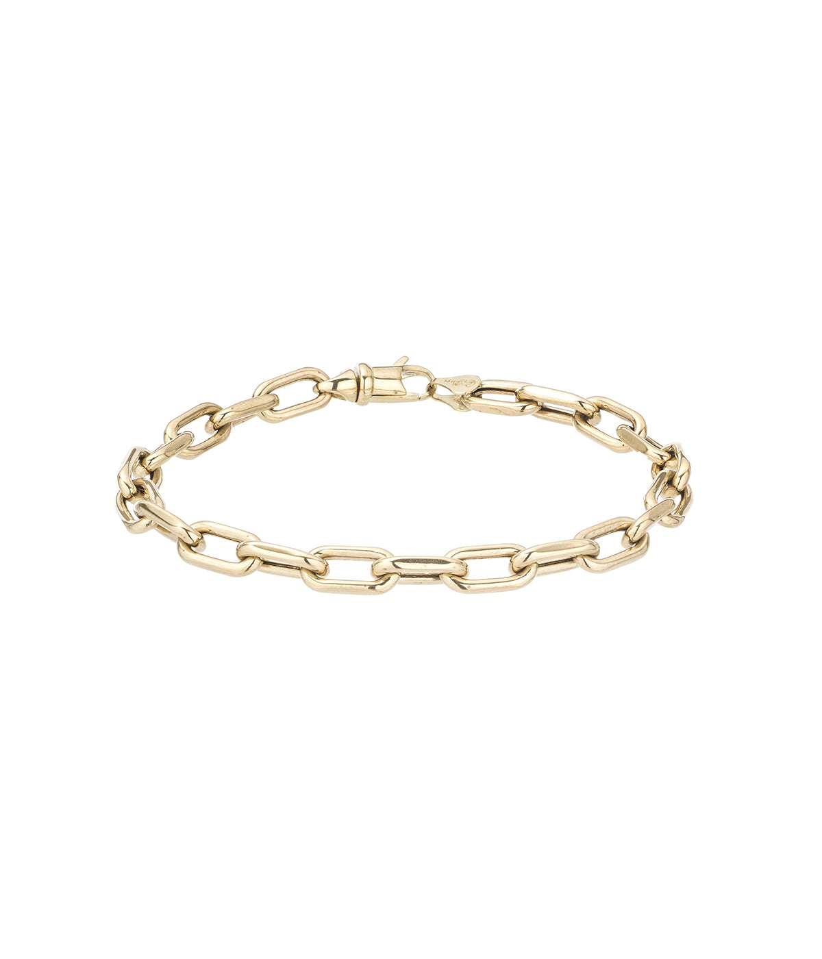 5.3mm Wide Italian Chain Link Bracelet in in 14K Yellow Gold