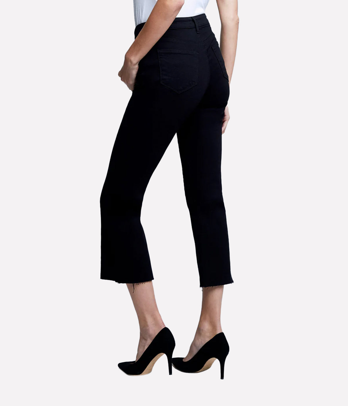 Kendra High Rise Crop Flare in Black