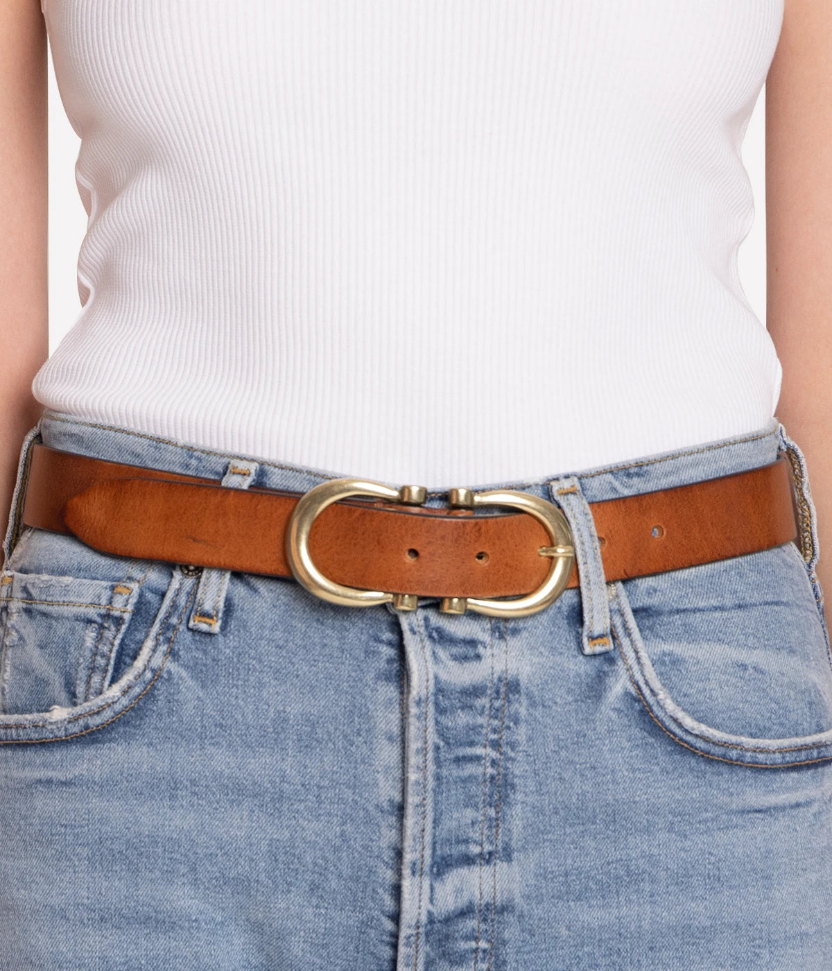 Baby Gold Nicky Belt in Tan