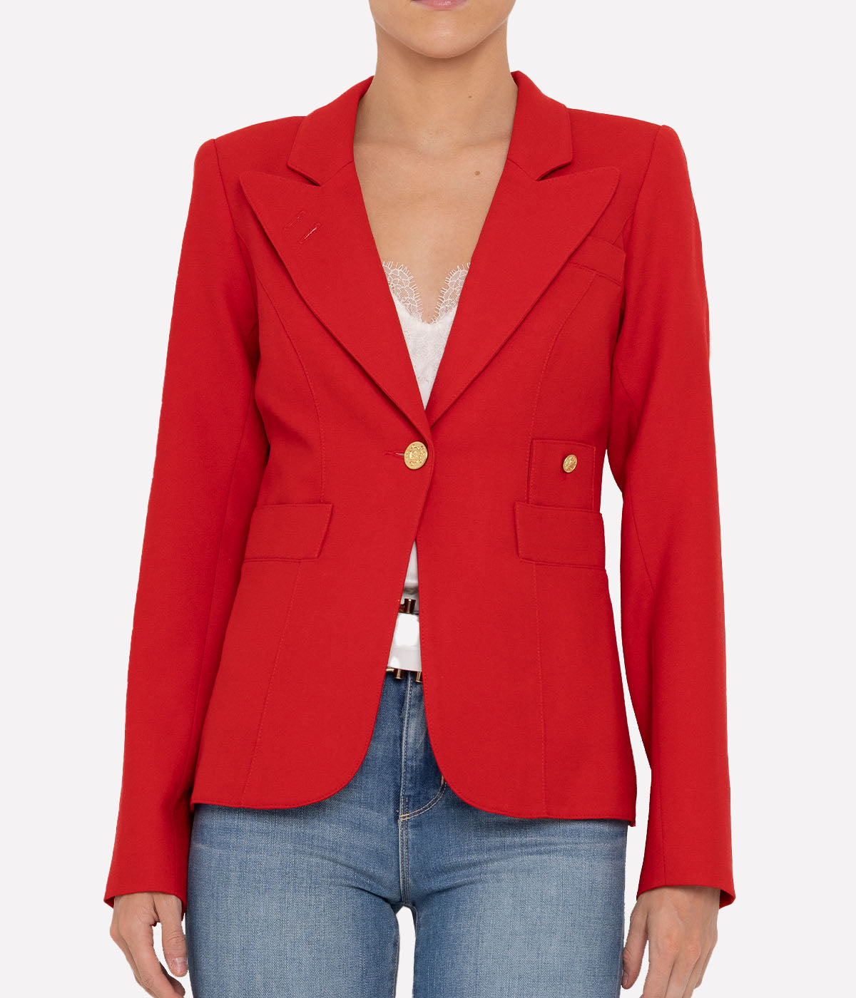 Classic Duchess Blazer in Red