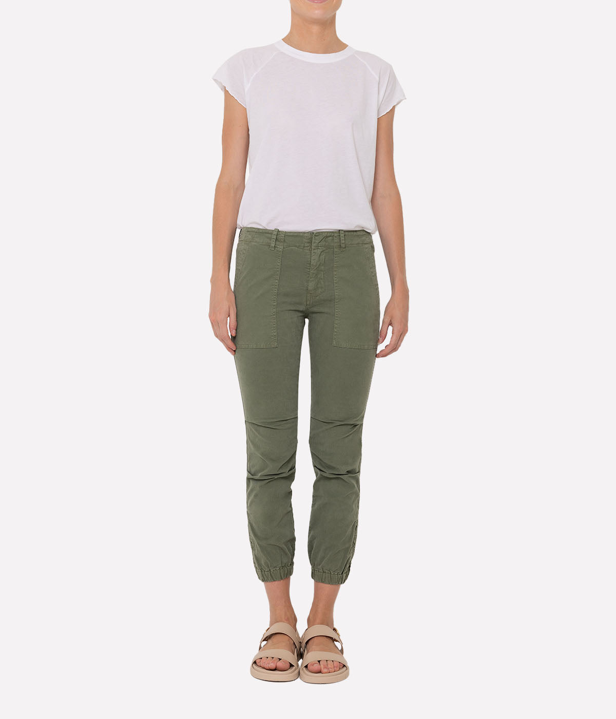 *FINAL SALE* Cropped Military Pants in Camo Green