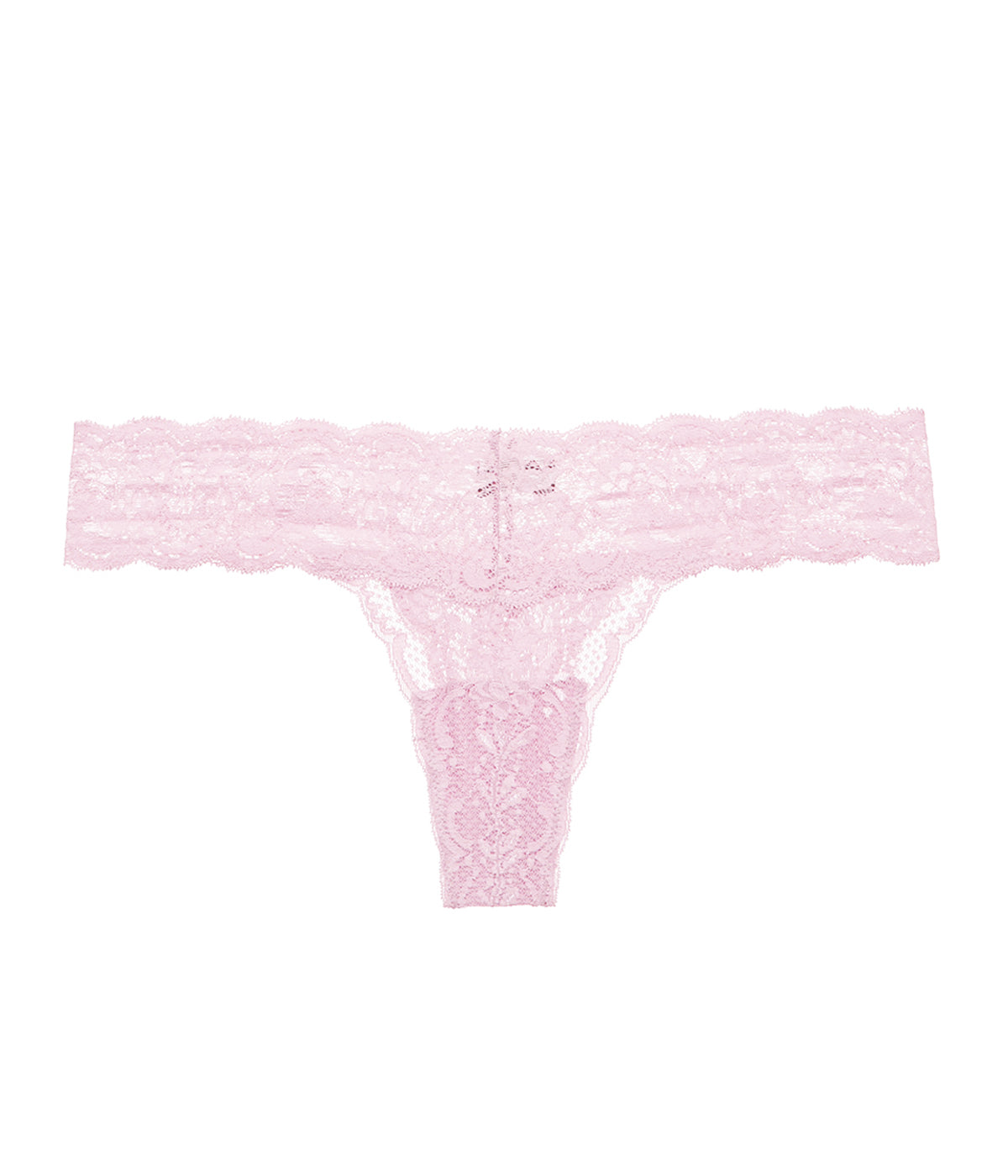 ALT text for images: Low-rise thong in soft Italian floral lace, with cotton gusset lining for all-day comfort.