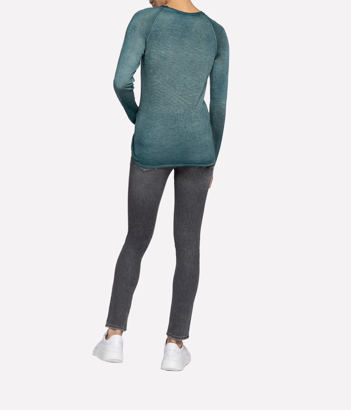 **FINAL SALE* Round Neck Fitted Pullover in Forest