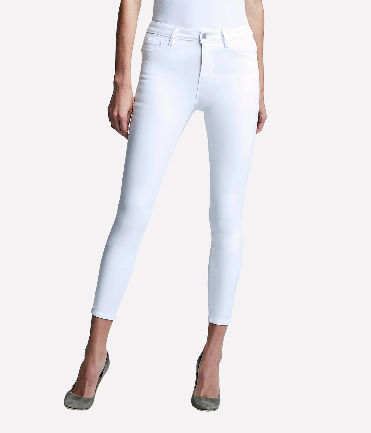 *FINAL SALE* Marguerite High Rise Skinny Jean in Blanc Coated