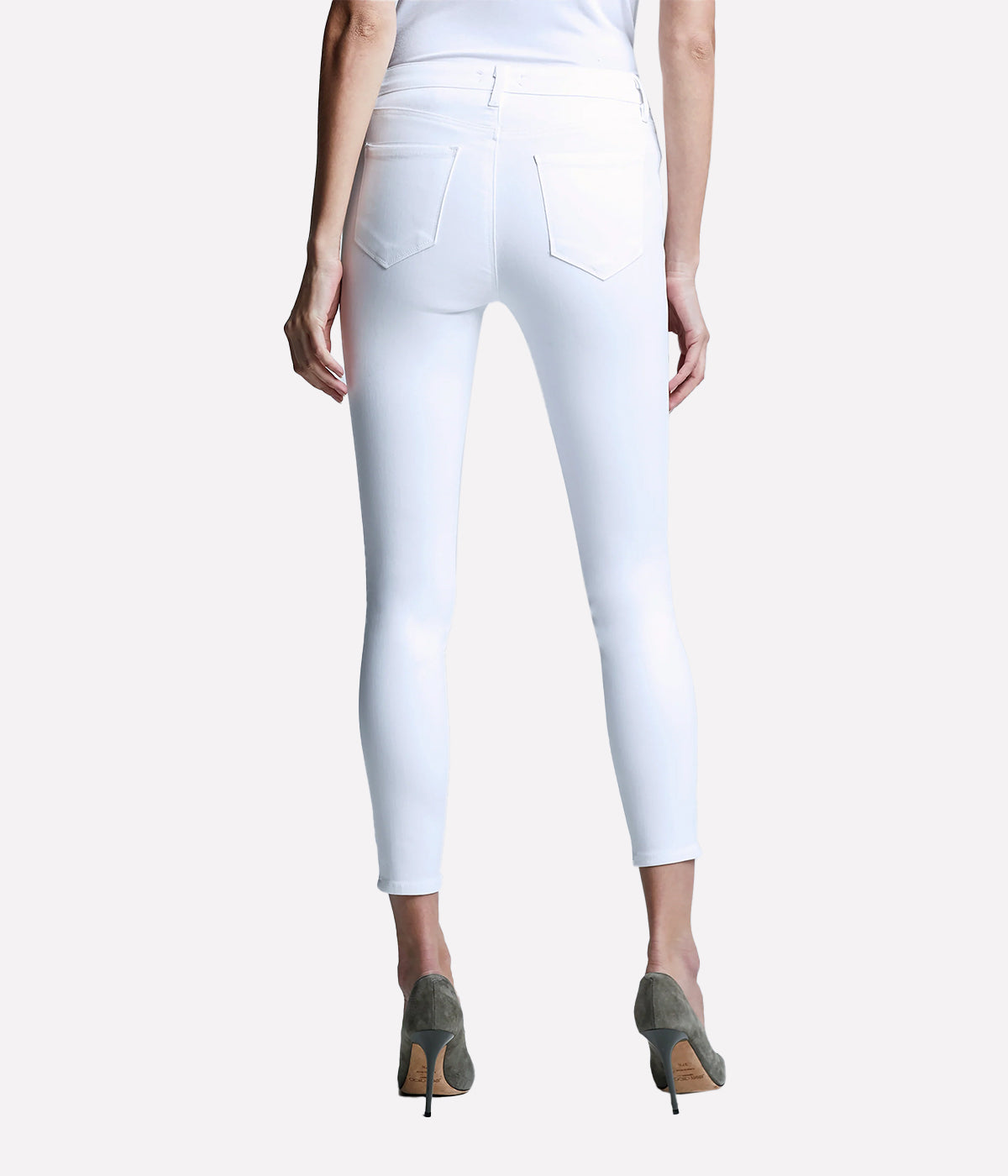 *FINAL SALE* Marguerite High Rise Skinny Jean in Blanc Coated