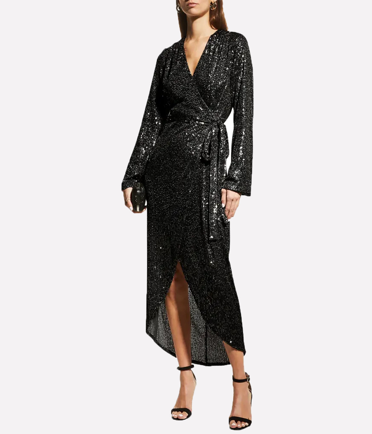 Falan Sequin Cocktail Dress in Black