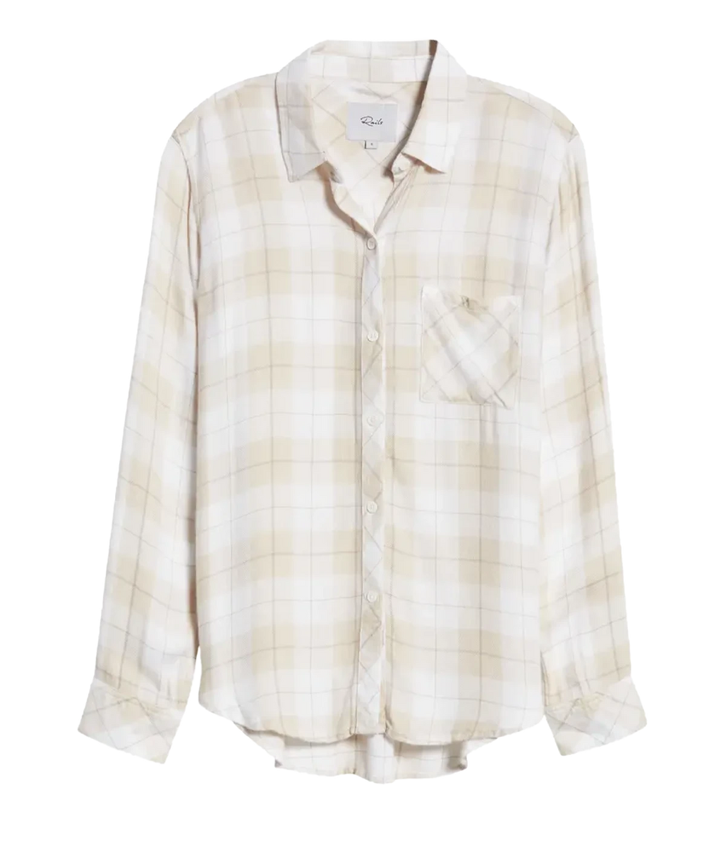 *FINAL SALE* Hunter Shirt in White & Almond Calexico