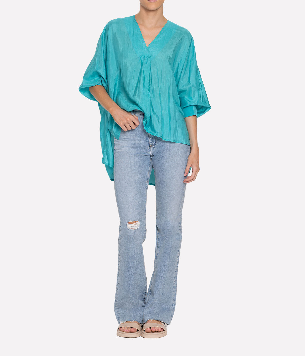 Indochine Blouse in Turquoise