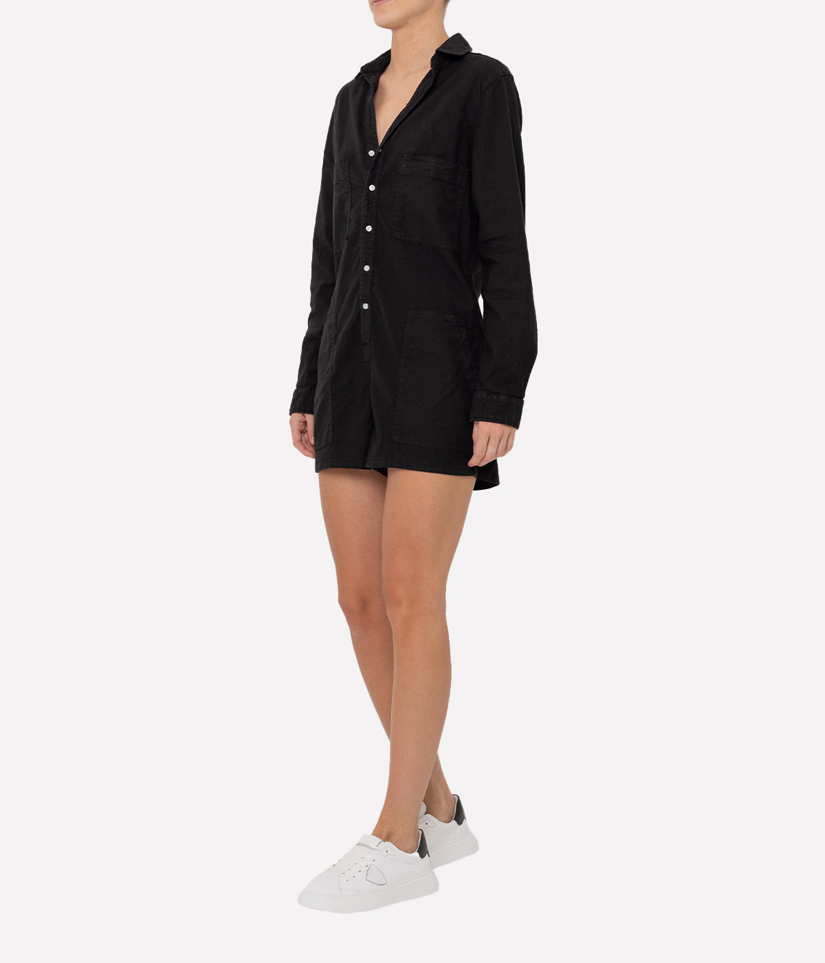 Ireland Longsleeve Playsuit in Black