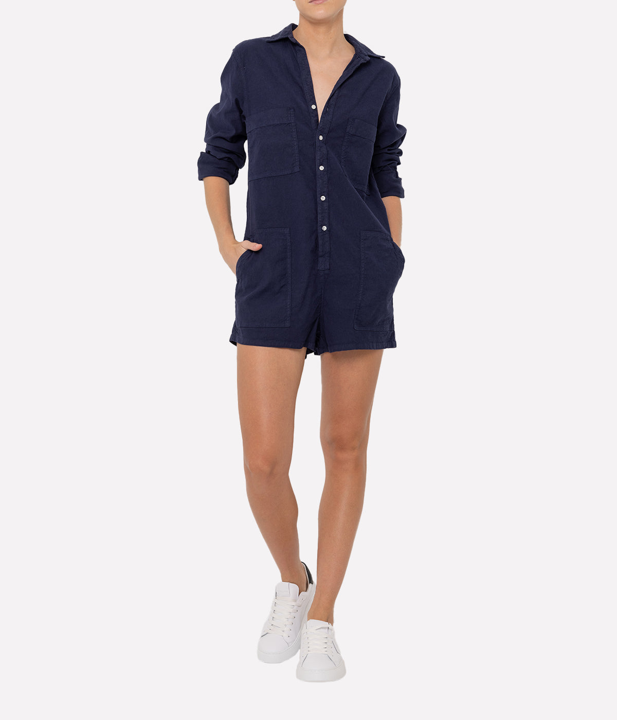 Ireland Longsleeve Playsuit in Navy