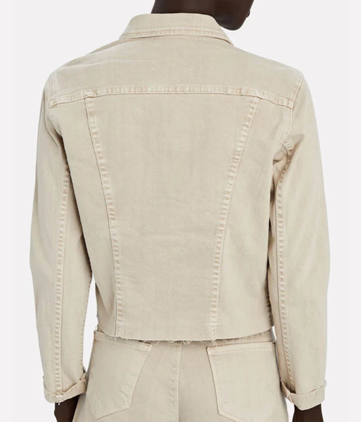 Janelle Slim Raw Jacket in Biscuit