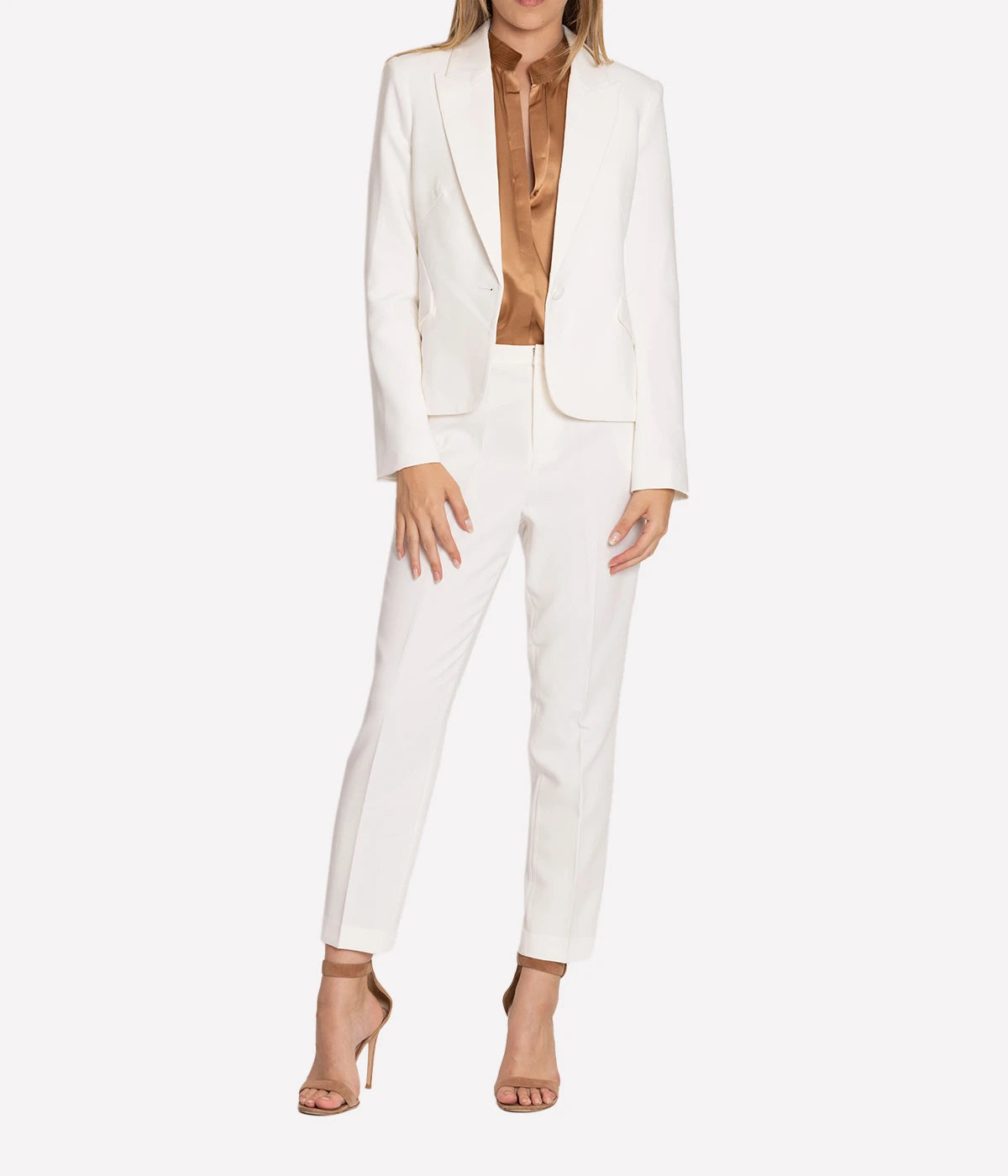 Jennah Cropped Blazer in Ivory