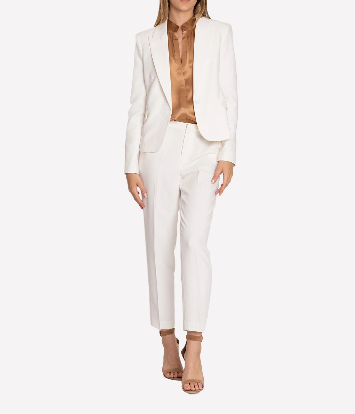 Jennah Cropped Blazer in Ivory