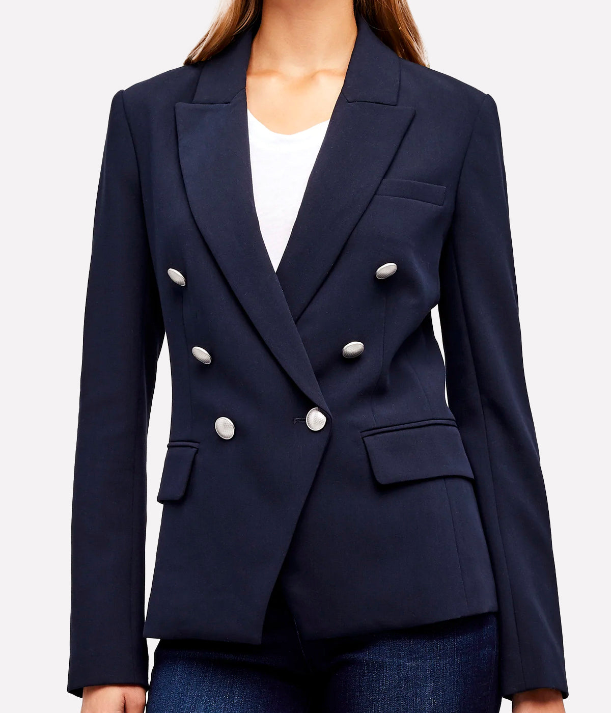 Kenzie Double Breasted Blazer in Midnight