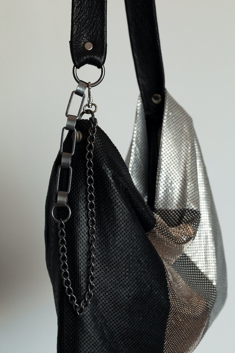 Maxine Maxi Bag in Silver & Black