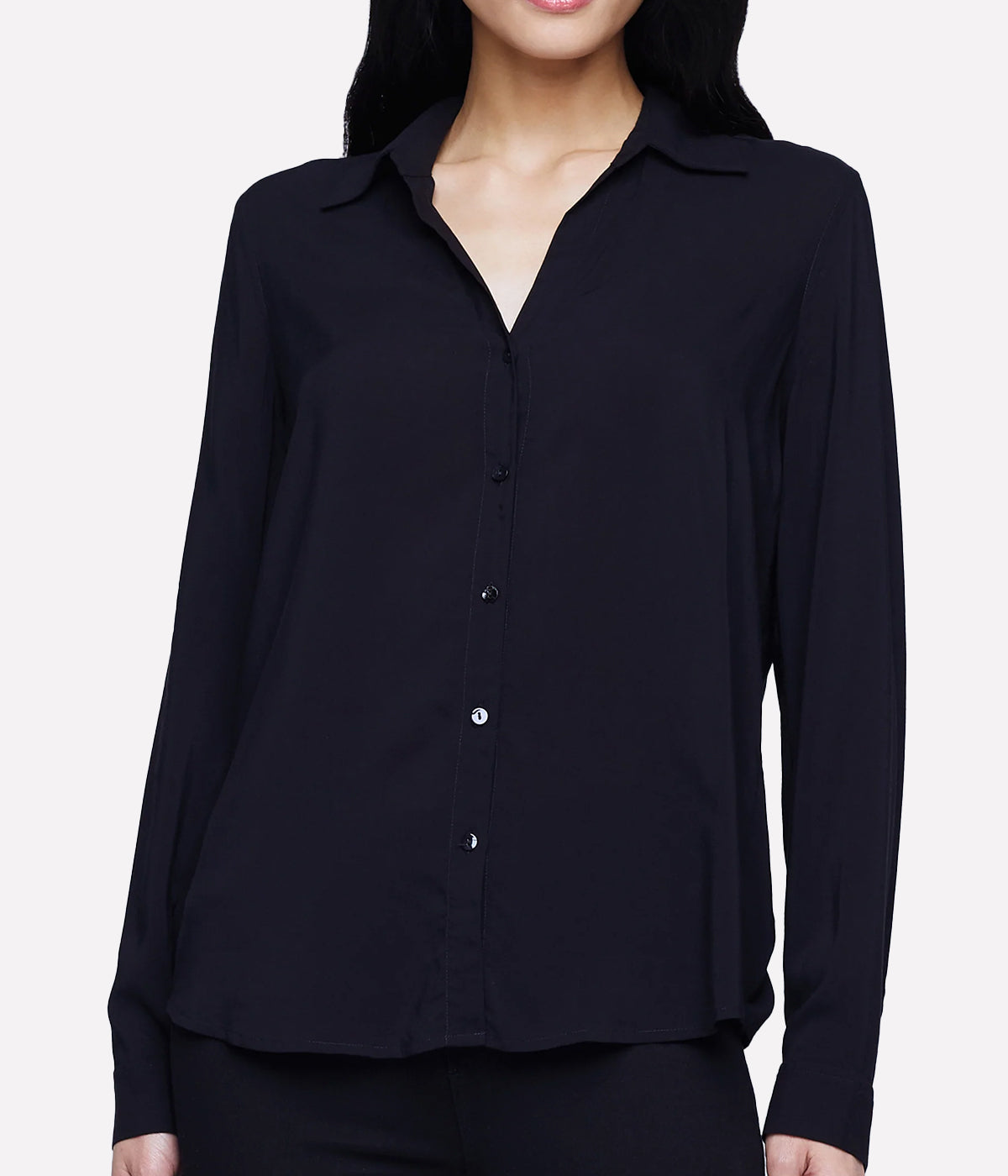 Nina Long Sleeve Shirt in Black
