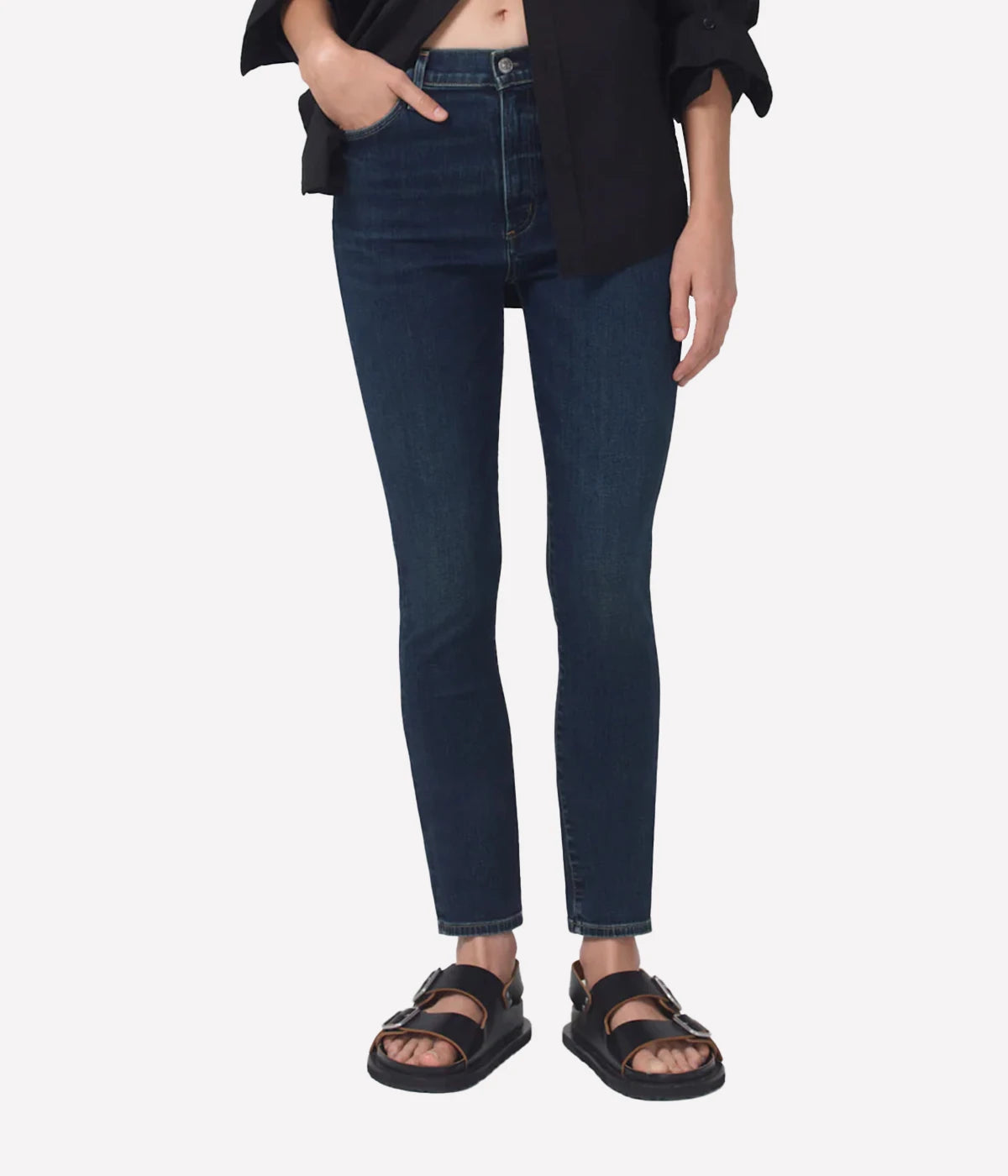 *FINAL SALE* Olivia High Rise Slim Jean in Deep Dive