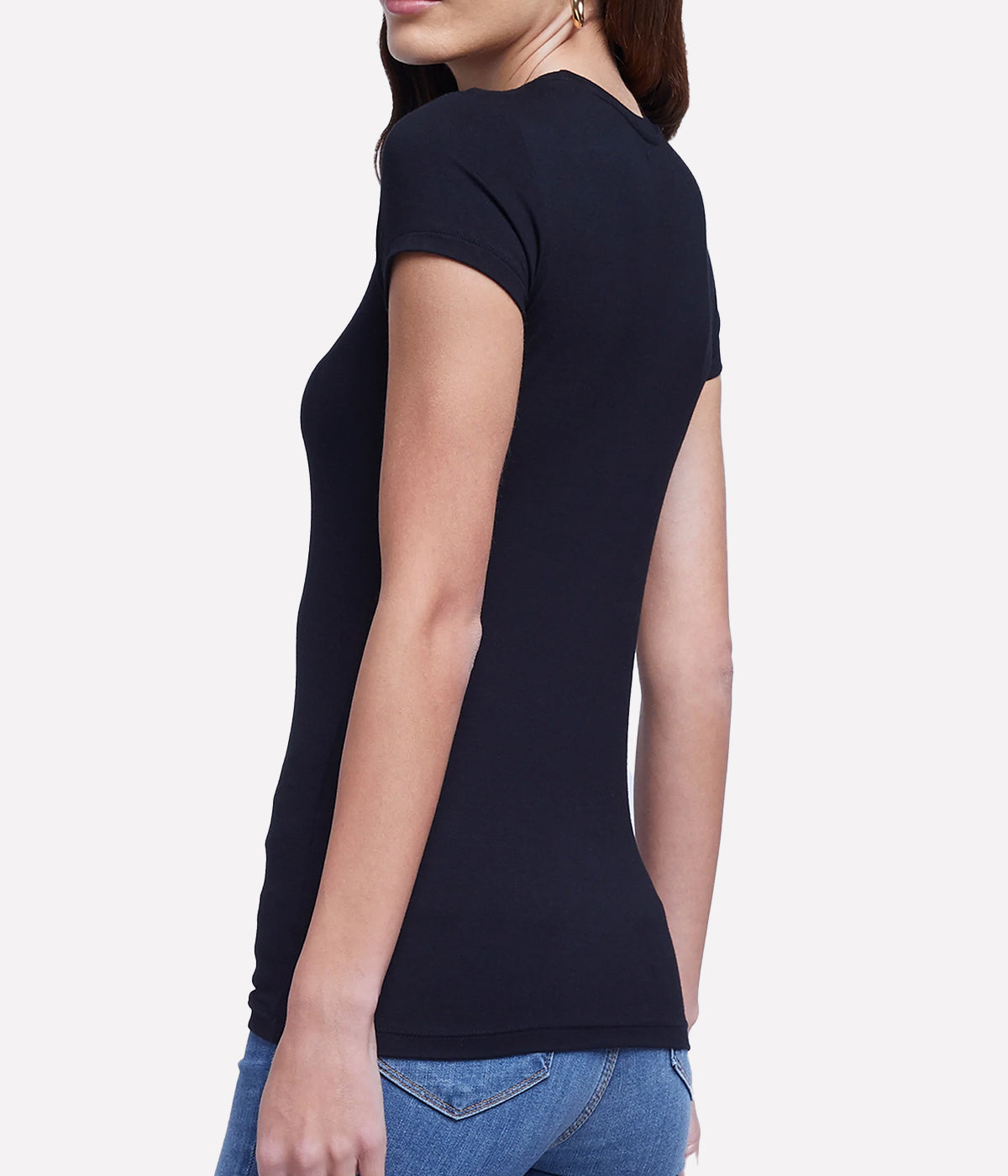 Ressi Crew Neck Short Sleeve Tee in Black