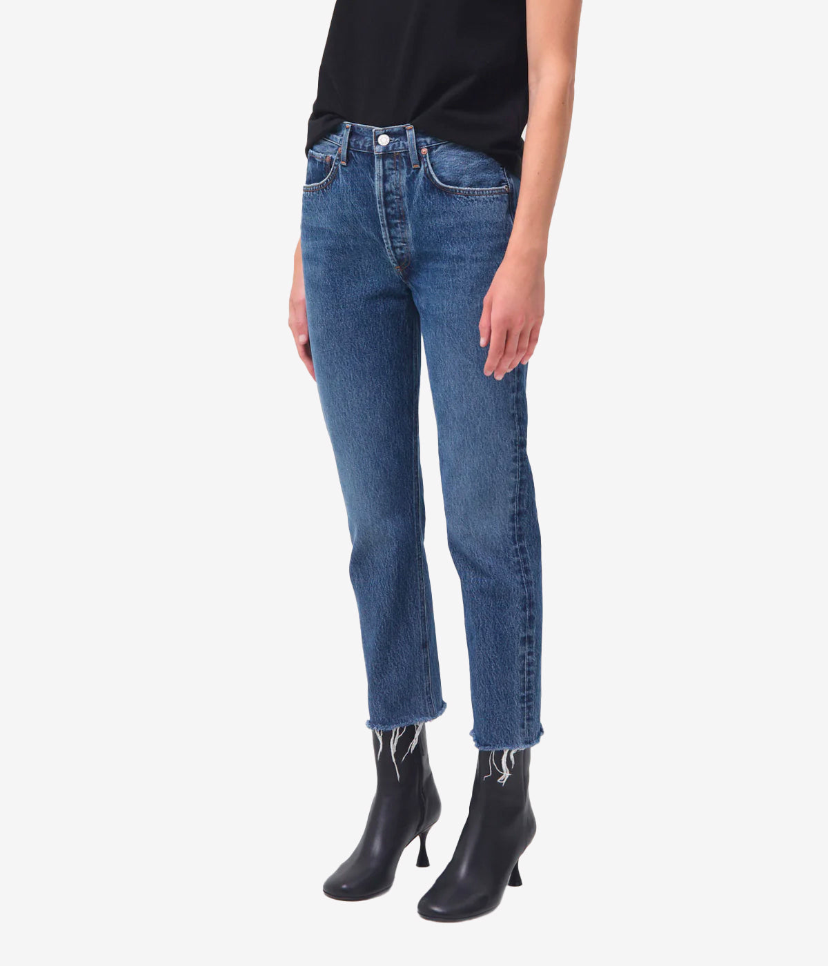 Riley High Rise Straight Crop Jean in Sphere