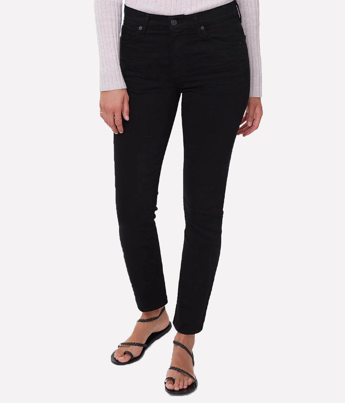 Skyla Mid Rise Cigarette Jean in Plush Black