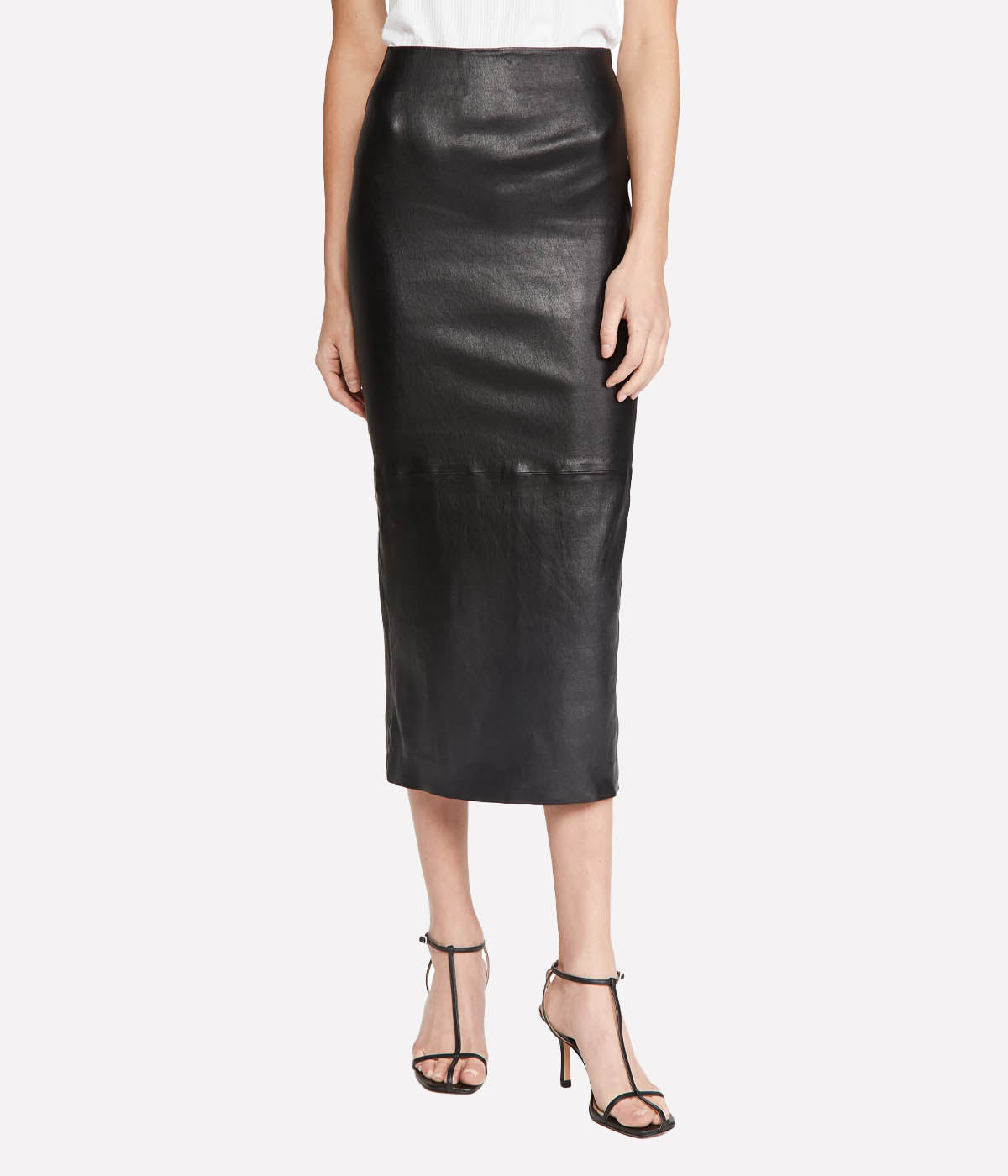 Leather Tube Skirt in Black