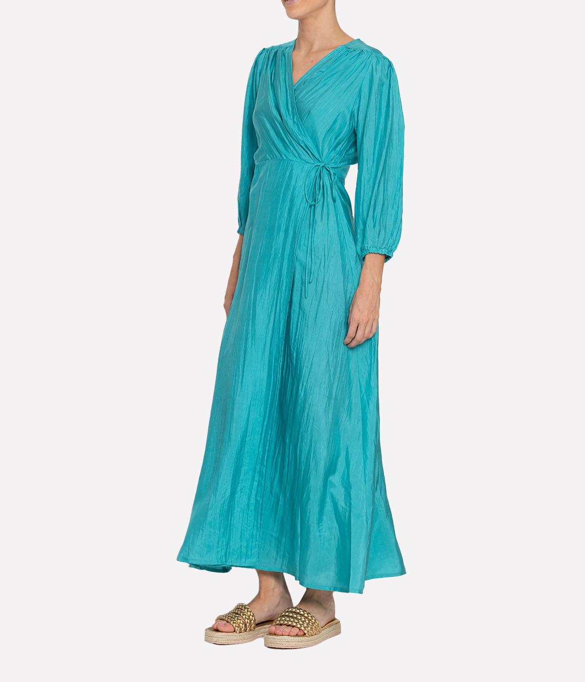 Wrap Around Dress in Turquoise