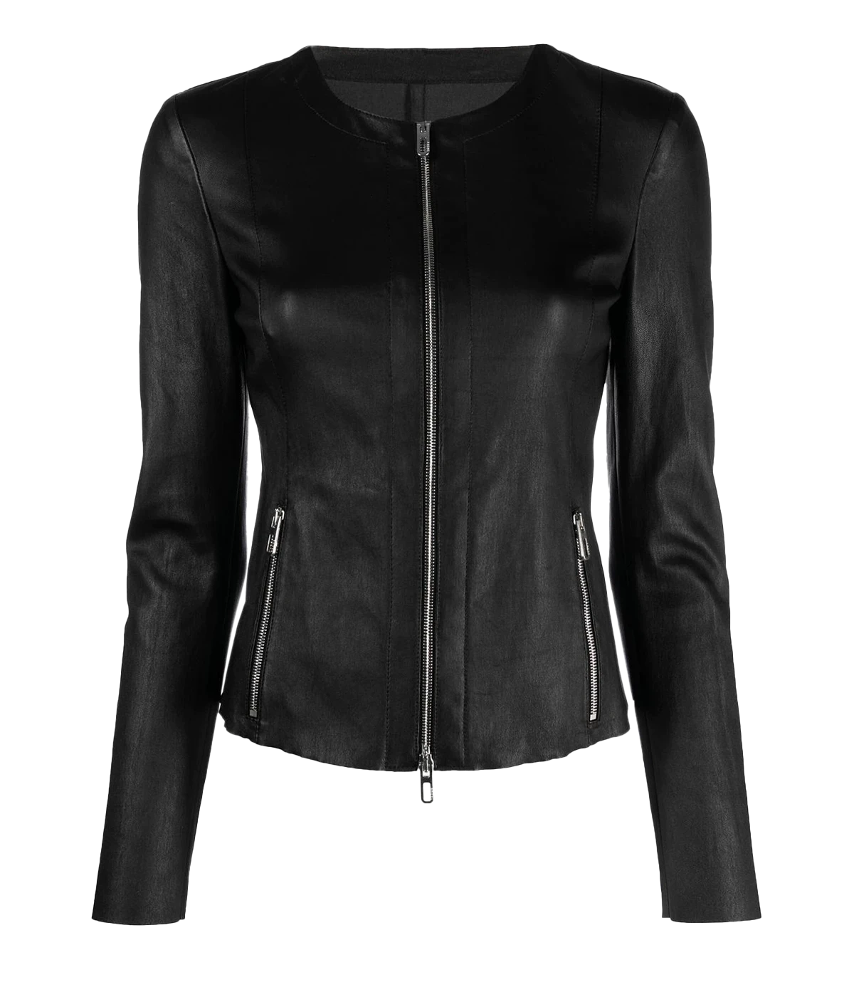 Zipped Stretch Jacket in Black