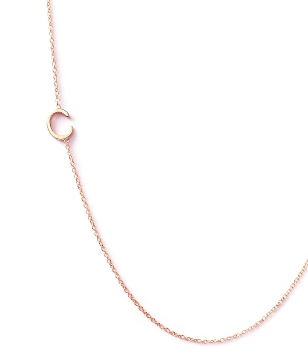 Initial Necklace in Rose Gold