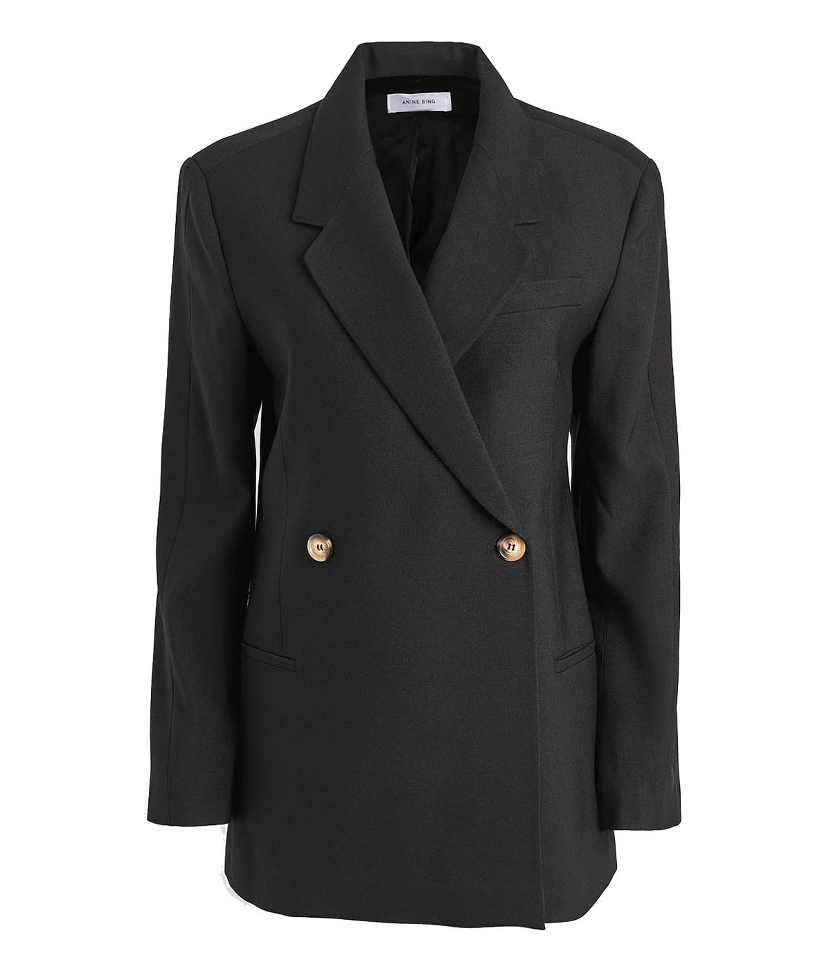 ALT Text: The Kaia Blazer in a timeless plaid print with a double-breasted closure and oversized fit.