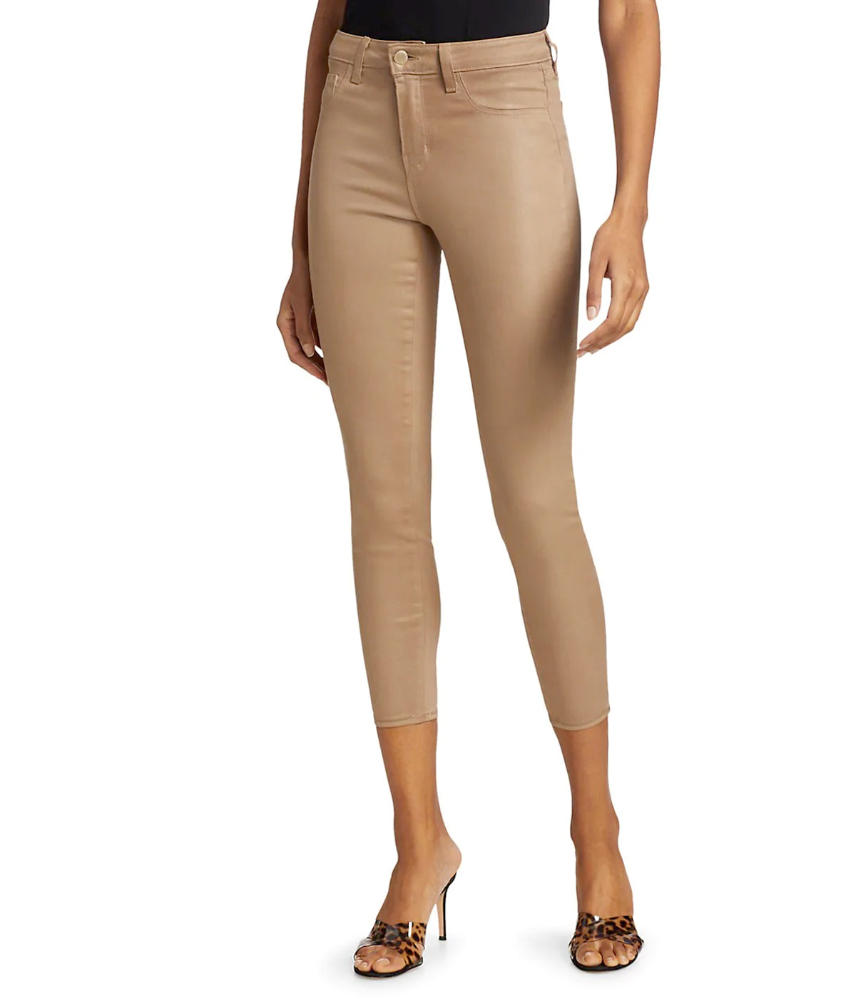 Margot High Rise Skinny Jean in Cappuccino Coated