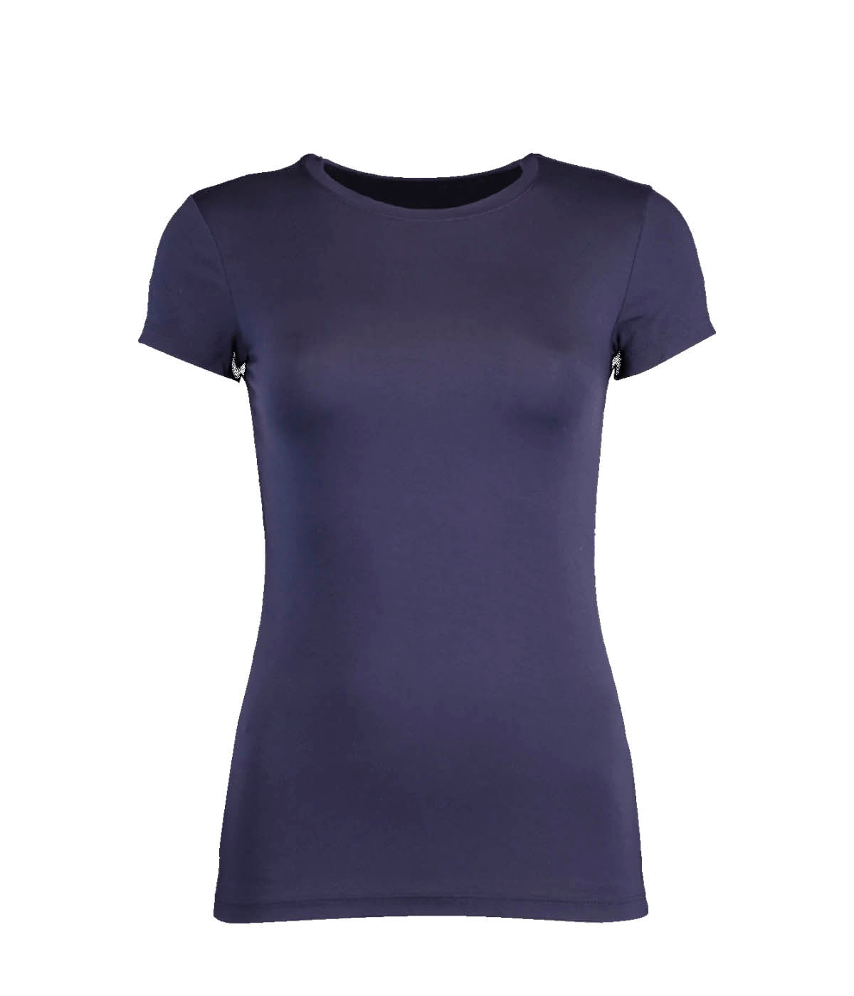 ALT Text: L'Agence Ressi slim-fit crewneck T-shirt in modal-lycra blend with short sleeves.