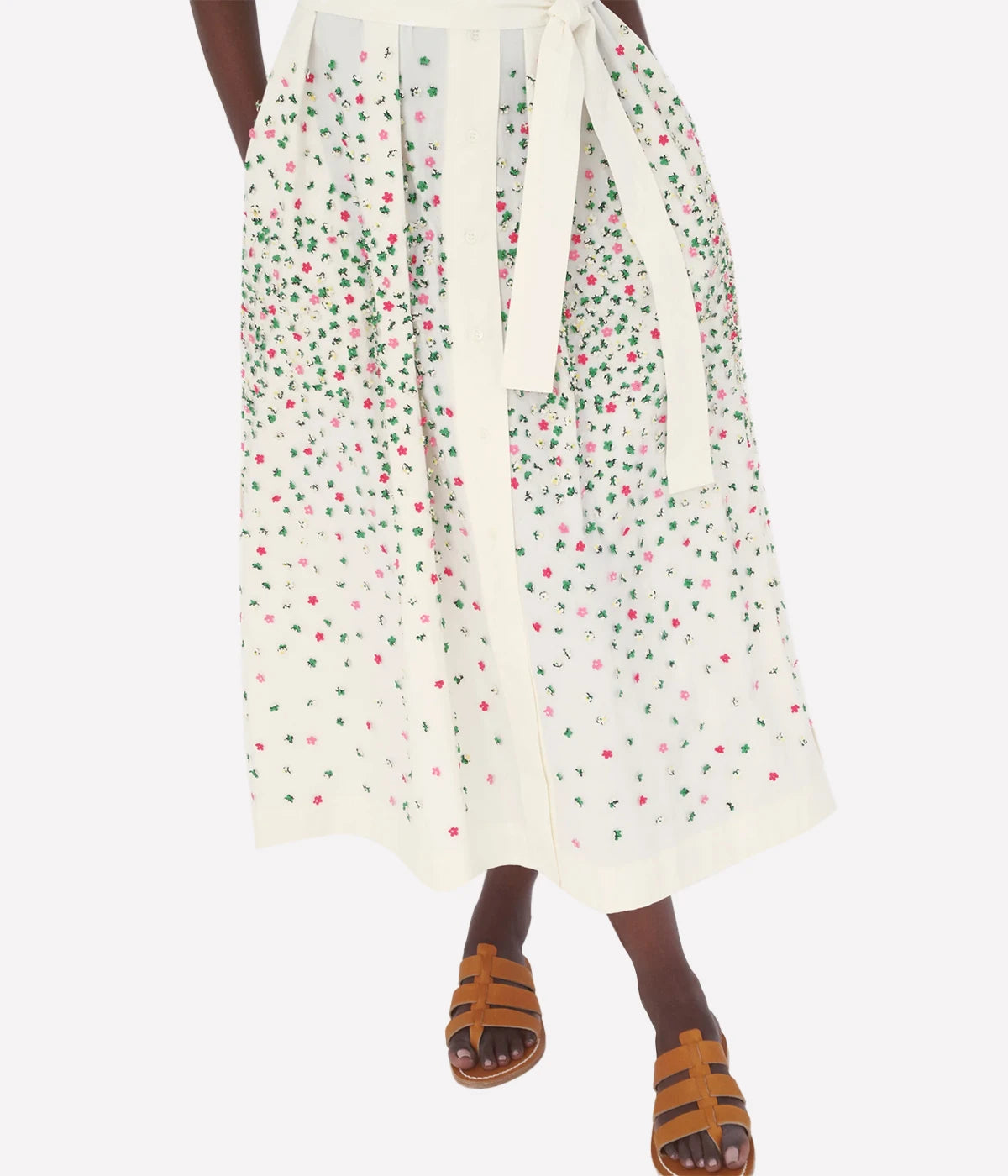 Lauris Embroidered Dress in Bougainvillea