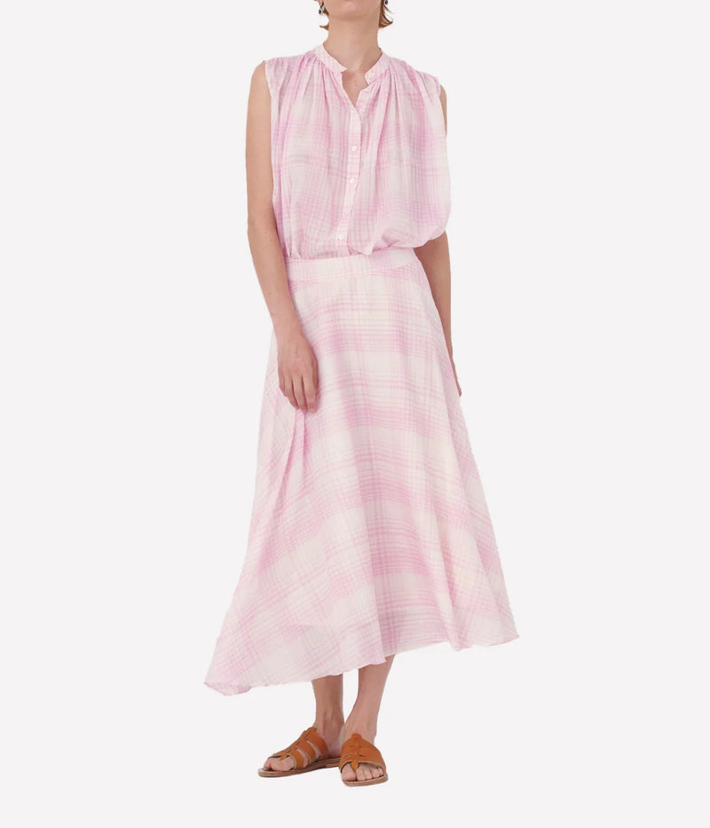 Woven Cotton Silk Shirt in Orleander Pink