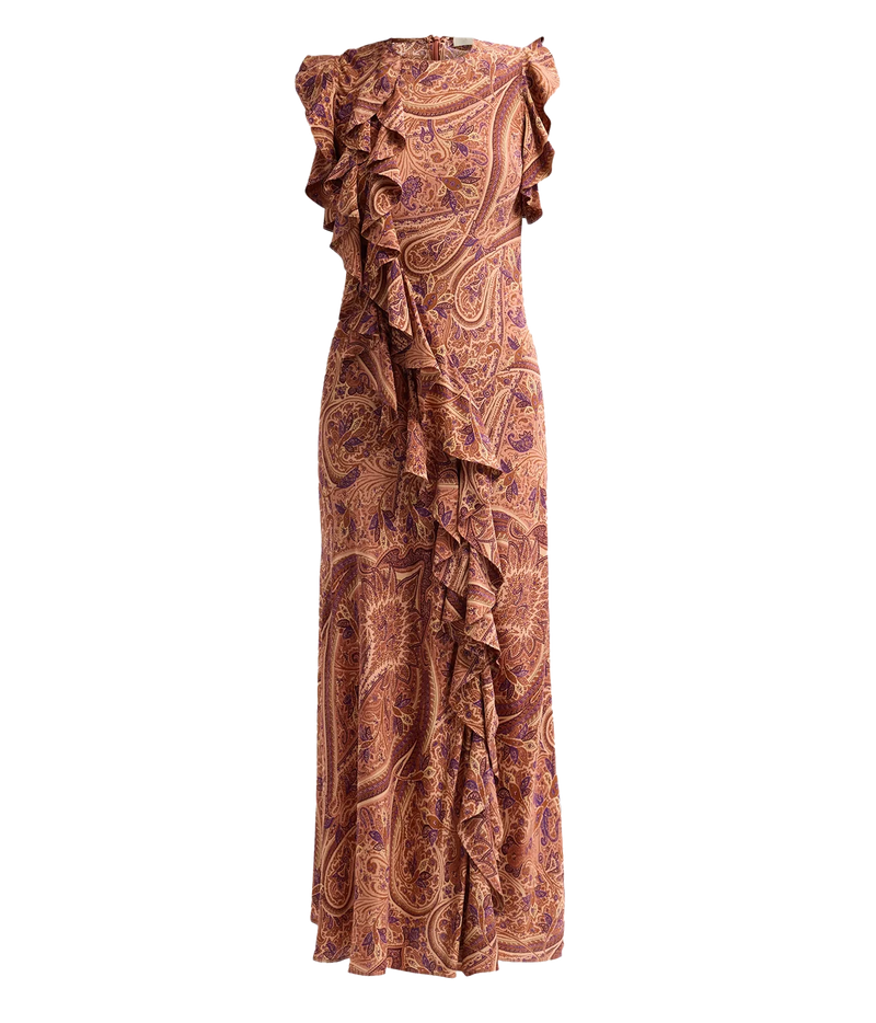 Ulla Johnson Ameline Silk Dress in Rosette, front view