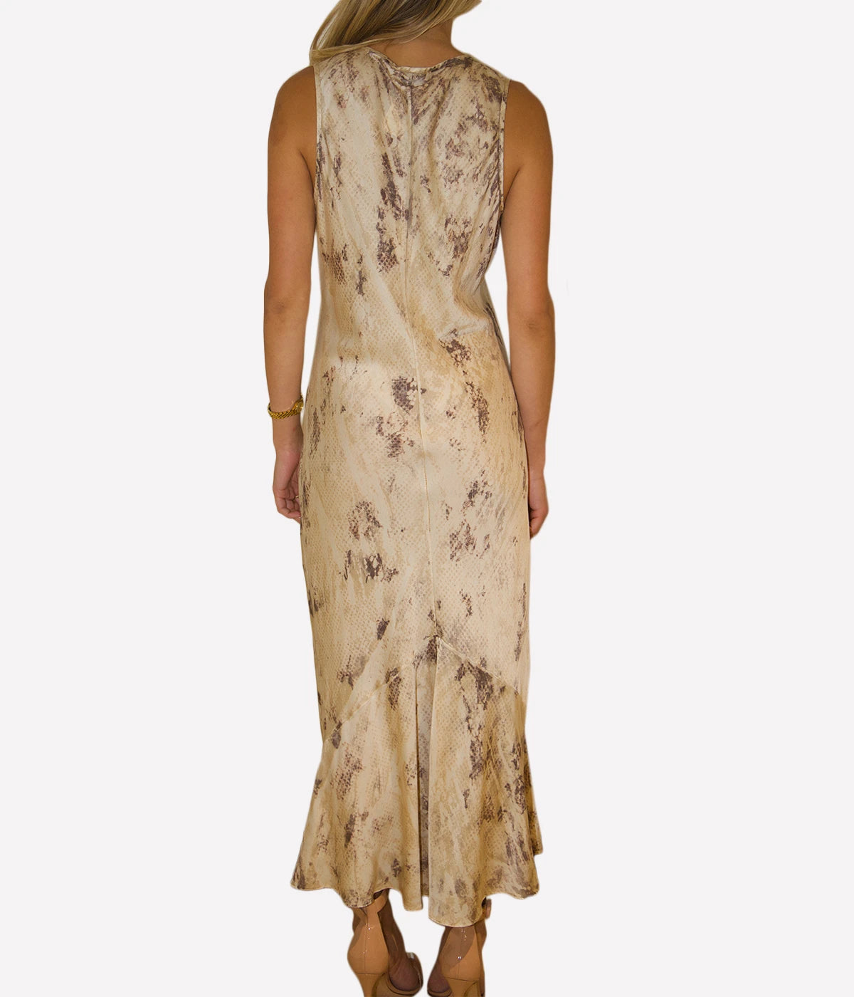 *FINAL SALE* Elaine Dress Charmeuse in Brown Khaki