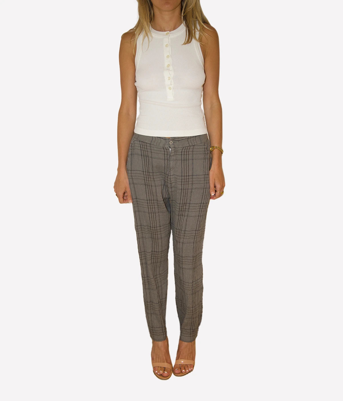 *FINAL SALE* Plaid Pant in Grey