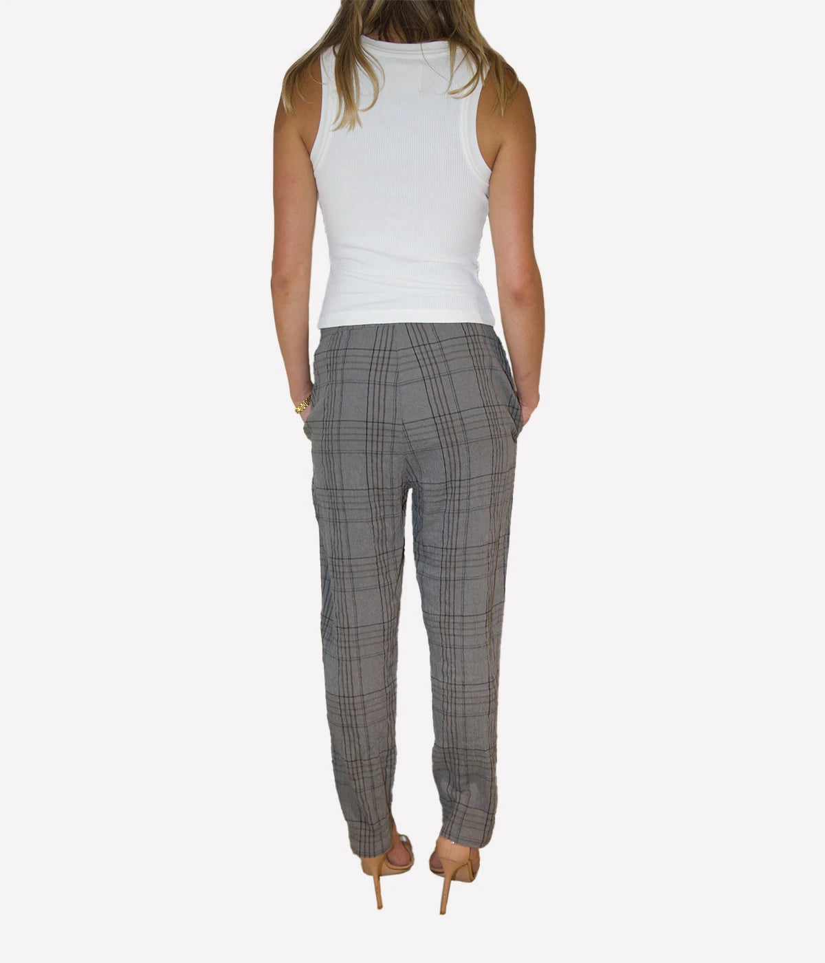 *FINAL SALE* Plaid Pant in Grey