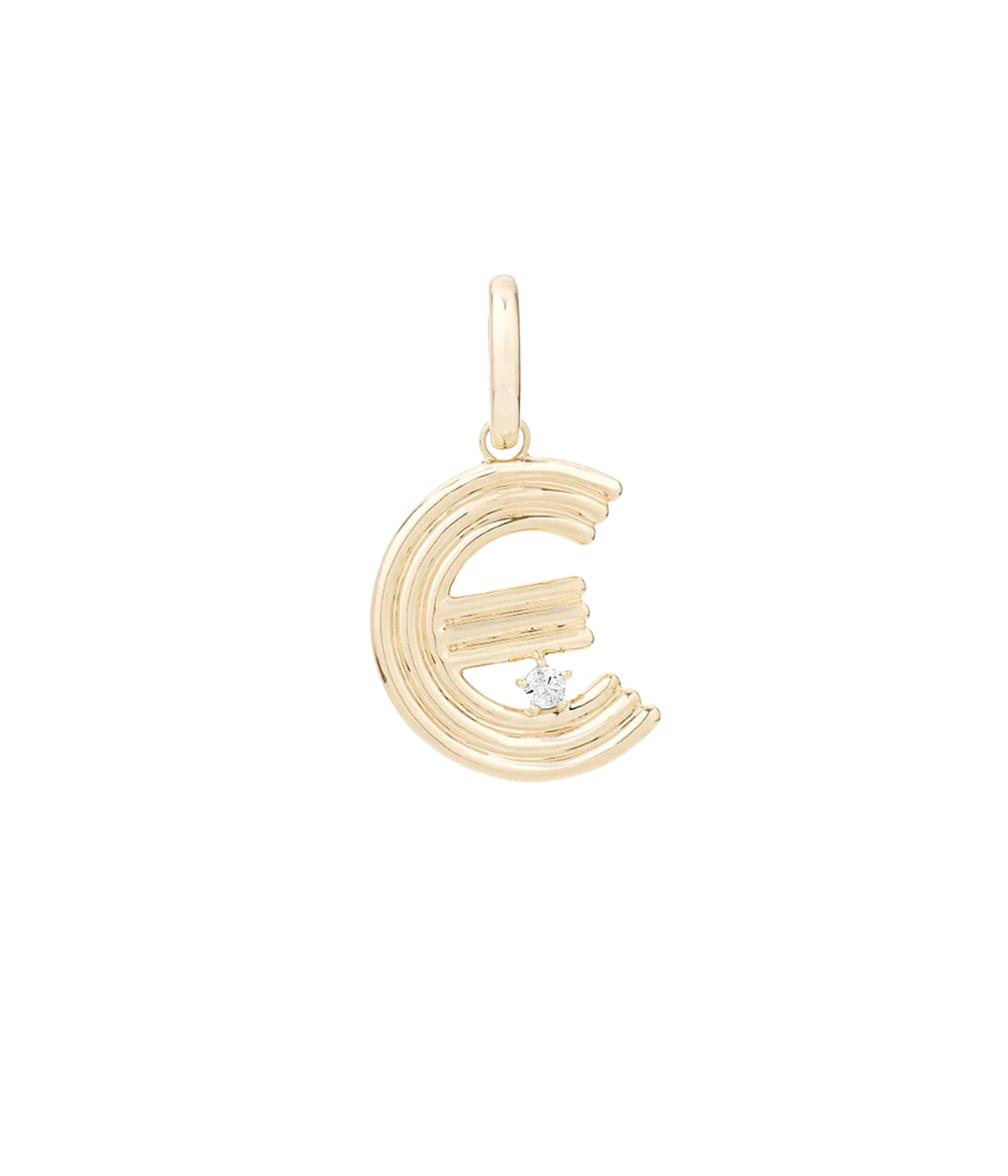 Groovy Diamond Initial E Charm 14K