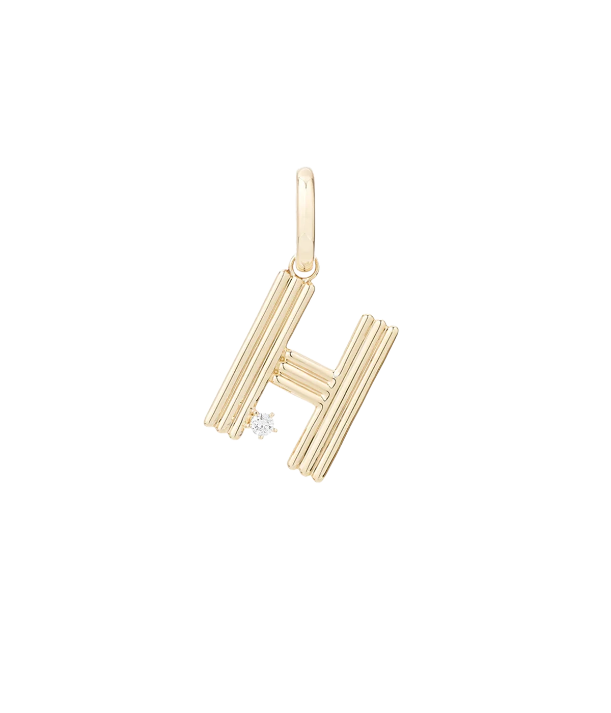 Groovy Diamond Initial H Charm 14K