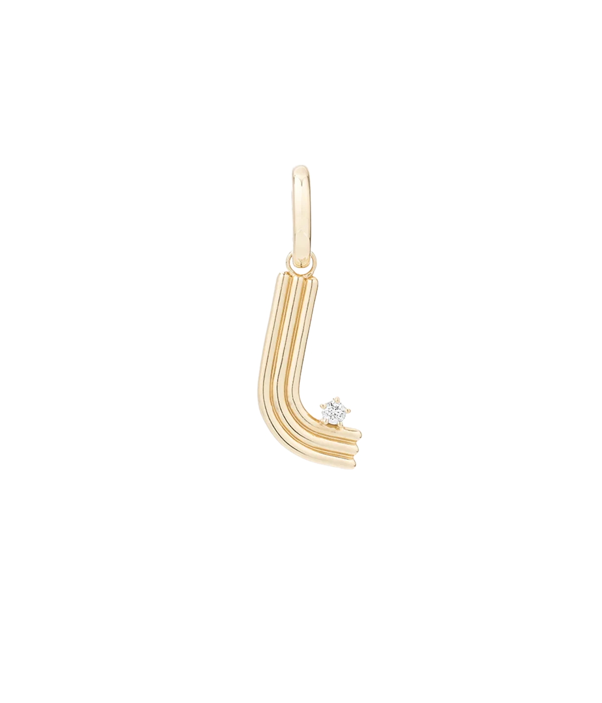 Groovy Diamond Initial L Charm 14K
